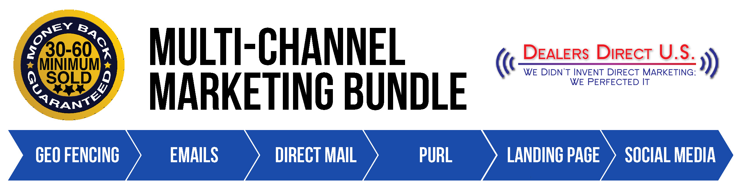 Multi-Channel Marketing Bundle. 30-60 minimum sold guaranteeed. Geo fencing emails direct mail PURL landing page social media